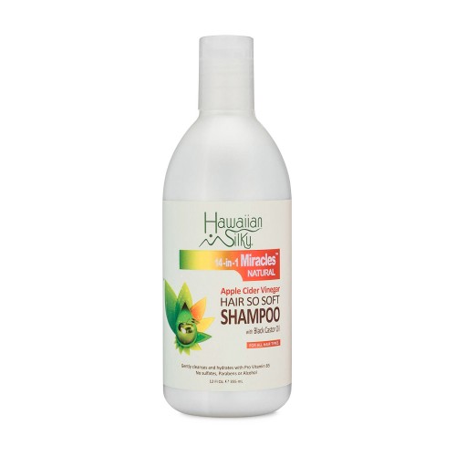 Hawaiian Silky 14 in 1 Miracles Naturals Apple Cider Vinegar Hair So Soft Shampoo 12oz